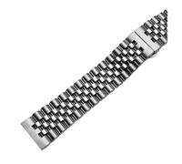 DKWOIS Cinturino for orologio Jubilee con estremità curva da 18 mm, 19 mm, 20 mm, 21 mm, 22 mm, in acciaio inossidabile, cinturino di ricambio, argento, compatibile con Seiko Tissot(Silver,22mm)