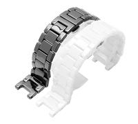 DKWOIS Cinturino in ceramica concavo 20 * 11 18 * 10 16 * 9mm cinturino compatibile con Follie Omega GC Guess Dior Pasha cinturino dentellato nero(Noir,18mm-10mm)