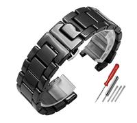 DKWOIS Cinturino in ceramica dentellato compatibile con cinturino di tendenza moda GC pasha 16 * 10mm 18 * 11mm 20 * 12mm 20 * 11mm cinturino for orologi da polso in ceramica(Noir,18x11mm)