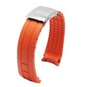 DKWOIS Cinturino in gomma Arc compatibile con Citizen Sky Eagle Mido Helmsman M005 cinturino in silicone blu nero con strumenti 22 23 mm(Orange-silver,22mm)