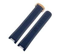 DKWOIS Cinturino in gomma e silicone compatibile con Omega Seamaster 300 AT150 Aqua Terra Ultra Light 8900 con fibbia in acciaio(Blue white Rose)