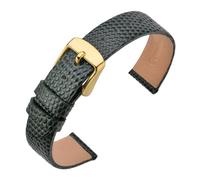 DKWOIS Cinturino in pelle for donna 12mm13mm14mm15mm16mm18mm20mm cinturino di ricambio sottile sottile in grana lucertola fibbia in acciaio inossidabile(Green-Gold Buckle,20mm)