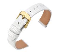DKWOIS Cinturino in pelle for donna 12mm13mm14mm15mm16mm18mm20mm cinturino di ricambio sottile sottile in grana lucertola fibbia in acciaio inossidabile(White-Gold Buckle,13mm)