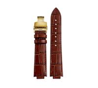 DKWOIS Compatibile Con Cinturino For Orologio LV Louis Vuitton Tambour Watch Belt Q114k Q1121 Cinturino For Orologio In Pelle Bovina A Sgancio Rapido Rialzato 18x10mm 21x12mm(Brown gold)