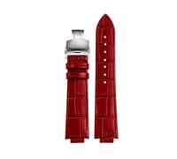 DKWOIS Compatibile Con Cinturino For Orologio LV Louis Vuitton Tambour Watch Belt Q114k Q1121 Cinturino For Orologio In Pelle Bovina A Sgancio Rapido Rialzato 18x10mm 21x12mm(Red silver)