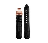 DKWOIS Compatibile Con Cinturino For Orologio LV Louis Vuitton Tambour Watch Belt Q114k Q1121 Cinturino For Orologio In Pelle Bovina A Sgancio Rapido Rialzato 18x10mm 21x12mm(Black rose gold)