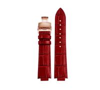 DKWOIS Compatibile Con Cinturino For Orologio LV Louis Vuitton Tambour Watch Belt Q114k Q1121 Cinturino For Orologio In Pelle Bovina A Sgancio Rapido Rialzato 18x10mm 21x12mm(Red rose gold)
