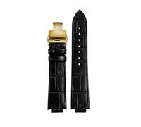 DKWOIS Compatibile Con Cinturino For Orologio LV Louis Vuitton Tambour Watch Belt Q114k Q1121 Cinturino For Orologio In Pelle Bovina A Sgancio Rapido Rialzato 18x10mm 21x12mm(Black gold)