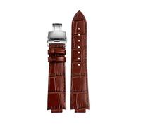 DKWOIS Compatibile Con Cinturino For Orologio LV Louis Vuitton Tambour Watch Belt Q114k Q1121 Cinturino For Orologio In Pelle Bovina A Sgancio Rapido Rialzato 18x10mm 21x12mm(Brown silver)