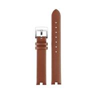 DKWOIS Compatibile con cinturino g-ucci notch ya141401 ya141501 Cinturino for orologio in pelle da donna GC Catena in pelle 12mm 14mm Bracciale da polso morbido(Brown-steel buckle,14mm)