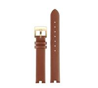 DKWOIS Compatibile con cinturino g-ucci notch ya141401 ya141501 Cinturino for orologio in pelle da donna GC Catena in pelle 12mm 14mm Bracciale da polso morbido(Brown-gold buckle,14mm)