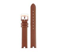 DKWOIS Compatibile con cinturino g-ucci notch ya141401 ya141501 Cinturino for orologio in pelle da donna GC Catena in pelle 12mm 14mm Bracciale da polso morbido(Brown-rose gold,12mm)
