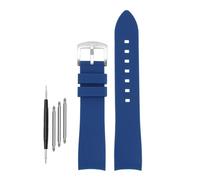 DKWOIS Compatibile con G-UCCI GC Bee Rosso Verde 1474 Cinturino in silicone YA1264033 Arc Mouth Cinturino in gomma for uomo e donna Bracciale da 20 mm 22 mm(Blue-silver,20mm)