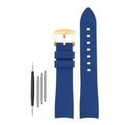 DKWOIS Compatibile con G-UCCI GC Bee Rosso Verde 1474 Cinturino in silicone YA1264033 Arc Mouth Cinturino in gomma for uomo e donna Bracciale da 20 mm 22 mm(Blue-gold,20mm)