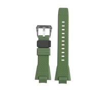 DKWOIS Compatibile Con Il Cinturino For Orologio Casio Steel Heart GST-B400 Series In Resina Modificata E Silicone. Cinturino Con Fibbia In Acciaio Con Motivo Ad Anello Migliorato.(Green black)