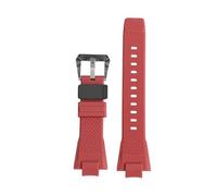 DKWOIS Compatibile Con Il Cinturino For Orologio Casio Steel Heart GST-B400 Series In Resina Modificata E Silicone. Cinturino Con Fibbia In Acciaio Con Motivo Ad Anello Migliorato.(Red black)