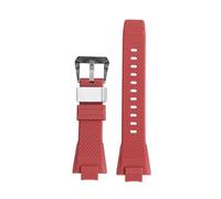 DKWOIS Compatibile Con Il Cinturino For Orologio Casio Steel Heart GST-B400 Series In Resina Modificata E Silicone. Cinturino Con Fibbia In Acciaio Con Motivo Ad Anello Migliorato.(Red silver)