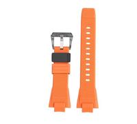 DKWOIS Compatibile Con Il Cinturino For Orologio Casio Steel Heart GST-B400 Series In Resina Modificata E Silicone. Cinturino Con Fibbia In Acciaio Con Motivo Ad Anello Migliorato.(Orange black)
