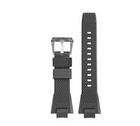 DKWOIS Compatibile Con Il Cinturino For Orologio Casio Steel Heart GST-B400 Series In Resina Modificata E Silicone. Cinturino Con Fibbia In Acciaio Con Motivo Ad Anello Migliorato.(Black black)