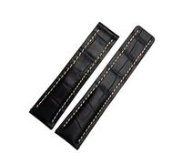 DKWOIS Compatibile con il cinturino in vera pelle da uomo Breitling Avenger/navitimer Premier con fibbia pieghevole e cinturino morbido da 22 mm e 24 mm.(B Black no clasp,24mm)