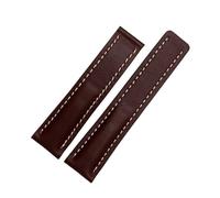 DKWOIS Compatibile con il cinturino in vera pelle da uomo Breitling Avenger/navitimer Premier con fibbia pieghevole e cinturino morbido da 22 mm e 24 mm.(A brown no clasp,24mm)