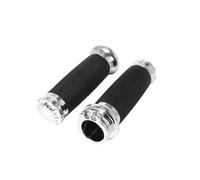 DKWOIS Compatibile con Moto Nero 1" 25mm Manopole for Manubrio 22mm 7/8'' Alluminio Compatibile con Harley Sportster 883 1200 XL Touring Dyna Softail Custom(Chrome 25mm)
