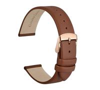 DKWOIS Elegante cinturino for orologio in vera pelle 8mm 10mm 12mm 14mm 16mm 18mm 20mm 22mm Cinturini di ricambio for braccialetto da donna(Gold Brown-Rose,8mm)