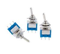 DL 5 pezzi Interruttore a levetta in miniatura unipolare doppio lancio ON-OFF-ON/ON-ON 120 V CA 6 A Montaggio da 1/4 di pollice MTS-102 103 202 203(MTS-103)