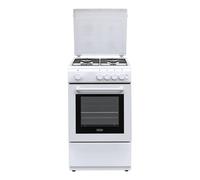 De Longhi Cucina a Gas 4 Fuochi Forno a Gas Larghezza x Profondità 50x50 cm con Coperchio colore Bianco - DL 554 GW