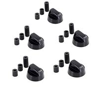 DL-pro 5x Set di manopole universali Ø 42mm con adattatori da 6mm e 8mm, manopola girevole, pomelli per quasi tutti i fornelli, manopole per piano cottura, interruttori per forno a gas (nero)