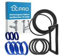 DL-PRO Set di Guarnizioni Sifone Lavello 13 Pezzi, Compatibile con Sifone Cucina 1 1/2 Pollici, In uarnizione di Ricambio Rettangolare, Multiuso