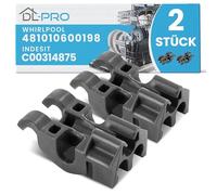 DL-pro Supporto per cestello inferiore per lavastoviglie, 2 pezzi, per Whirlpool 481010600198, Indesit C00314875, pieghevole, robusto, per piatti, spine pieghevoli, fila di punte in cestello per