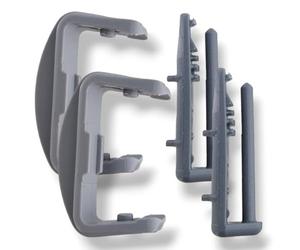 DL-Pro Tappi per Guide di Lavastoviglie 2x Posteriore 2x Anteriore per Beko Blomberg Whirlpool Bauknecht Rail Cap End Rail Caps Stopper per Scolapiatti Lavastoviglie in Plastica Grigia da Incasso