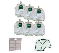 DL SERVICE Kit Ricambi compatibili con Folletto Aspirapolvere Vk 140/150 6 Sacchetti + 6 Profumi + 1 Griglia Motore
