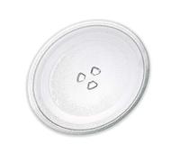 DL SERVICE Piatto Microonde Universale in Vetro Ø 245 mm, Compatibile con vari modelli, Piatto girevole con 3 agganci, adatto a veri modelli e marche