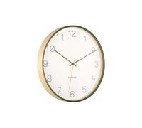 [DL] Wall Clock Joy Wood w. Dark Green Accents -