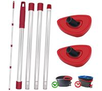 DLAIMI 2 esta di ricambio per mocio rotante rossa con manico per mocio Vileda Turbo Spin 2 in 1, base triangolare per mocio Turbo Smart accessorio per la pulizia