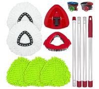 DLAIMI Confezione Da 5 Testine Di Ricambio Per Vileda Mocio Rotante,1 base rotata, 1 spazzola per la pulizia, 1 manico per Vileda Easywriting&Clean Turbo, testa mop in fibra ultra fine, 30-58 pollici