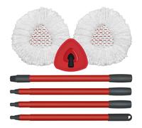 DLAIMI Spin mop Testa di ricambio, Base, Manico Compatibile con Vileda Turbo 3 in 1 Microfibra, Triangolo Mop Cover e 30-58inch Manico