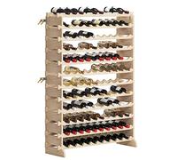 DlandHome Armadietto per vino con 12 livelli per 120 bottiglie e scaffale per vino componibile per bottiglie in legno, 110 x 35 x 140 cm
