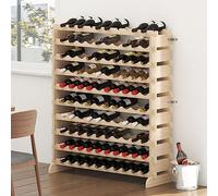 DlandHome Armadietto per vino per 100 bottiglie, 110 x 35 x 116,5 cm, scaffale per vino modulare, portabottiglie in legno di pino massiccio
