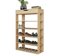 DlandHome scarpiera a 5 Strati scarpiera Contenitore in Legno portaoggetti Sedile cremagliera corridoio Staffa scarpiera Quercia