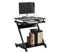 DlandHome Scrivania per Laptop con Vassoio per Tastiera 60 cm Comodino Tray Workstation Tavolo per Laptop, Nero