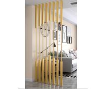 DLAZUM 8 Pezzi divisori per stanze in Metallo Dorato, pareti divisorie per cubicoli, schermi dal Pavimento al soffitto, Pali Alti 2,4 m per la separazione delle stanze,8pcs Gold-H-1.3m