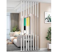 DLAZUM 8 Pezzi divisori per stanze in Metallo Dorato, pareti divisorie per cubicoli, schermi dal Pavimento al soffitto, Pali Alti 2,4 m per la separazione delle stanze,8pcs White-H-0.9m