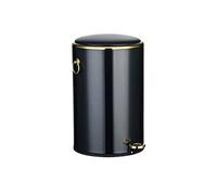 DLAZUM Cestino per la raccolta differenziata dei rifiuti rotondo con coperchio, a pedale, per uso domestico, per soggiorno, camera da letto, cucina, moderno e minimalista, in acciai,Black-12L
