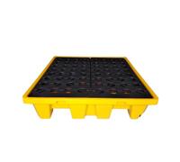 DLAZUM Pallet di contenimento per fuoriuscite di fusti, in polietilene Resistente con Scarico, Piattaforma a Prova di perdite per Lo stoccaggio di Prodotti chimici industriali,1 Pack-47.2x23.6x6.7in