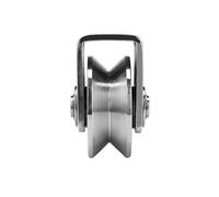 DLAZUM Ruota scanalata U/V/H in Acciaio Inossidabile 304, Ruota orientabile per cancello Scorrevole, cancello avvolgibile, Binario invertito, Macchine industriali,V Type-2 in