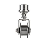 DLAZUM Ruota Universale con Molla scanalata, Ruota Girevole per cancelli scorrevoli in Acciaio Inossidabile 304, Ruota Girevole per cancelli scorrevoli a Battente,H Type-3 in