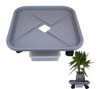 DLBTWDOYLS Vassoio per vasi da fiori con ruote girevoli, vassoio per piante con cassetto per l'acqua, carrello per piante pesanti a 360°, portavaso quadrato liberamente spostabile (Medio 26.2)